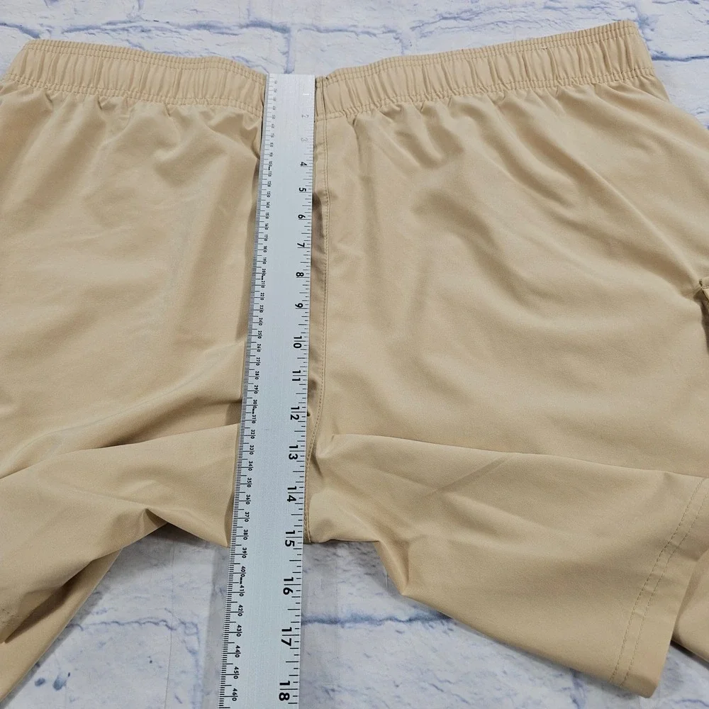 Champion Cargo Shorts Men XXL Tan Elastic Drawstring Athletic Utility Pockets